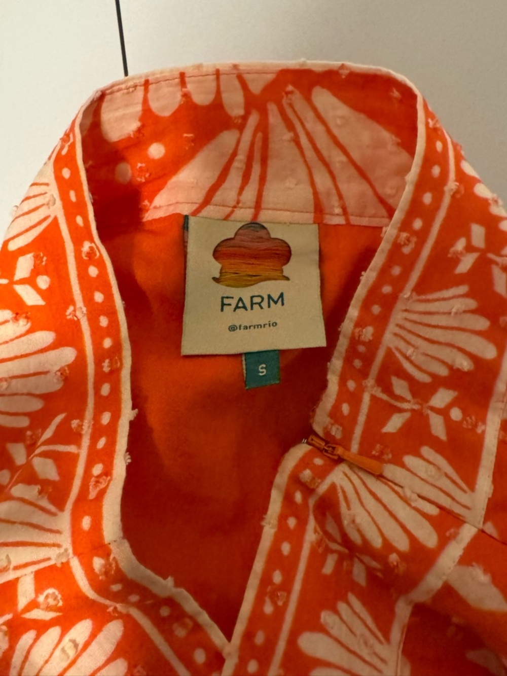 FARM Rio Orange Neon Jungle Tiered Mini Skirt Size Small - Picture 8 of 9